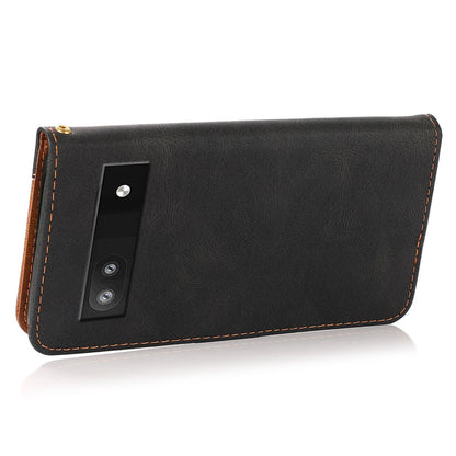 For Google Pixel 7a Splicing Wallet Phone Case Folio Flip PU Leather Stand Phone Cover