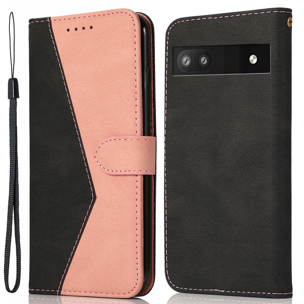 For Google Pixel 7a Splicing Wallet Phone Case Folio Flip PU Leather Stand Phone Cover