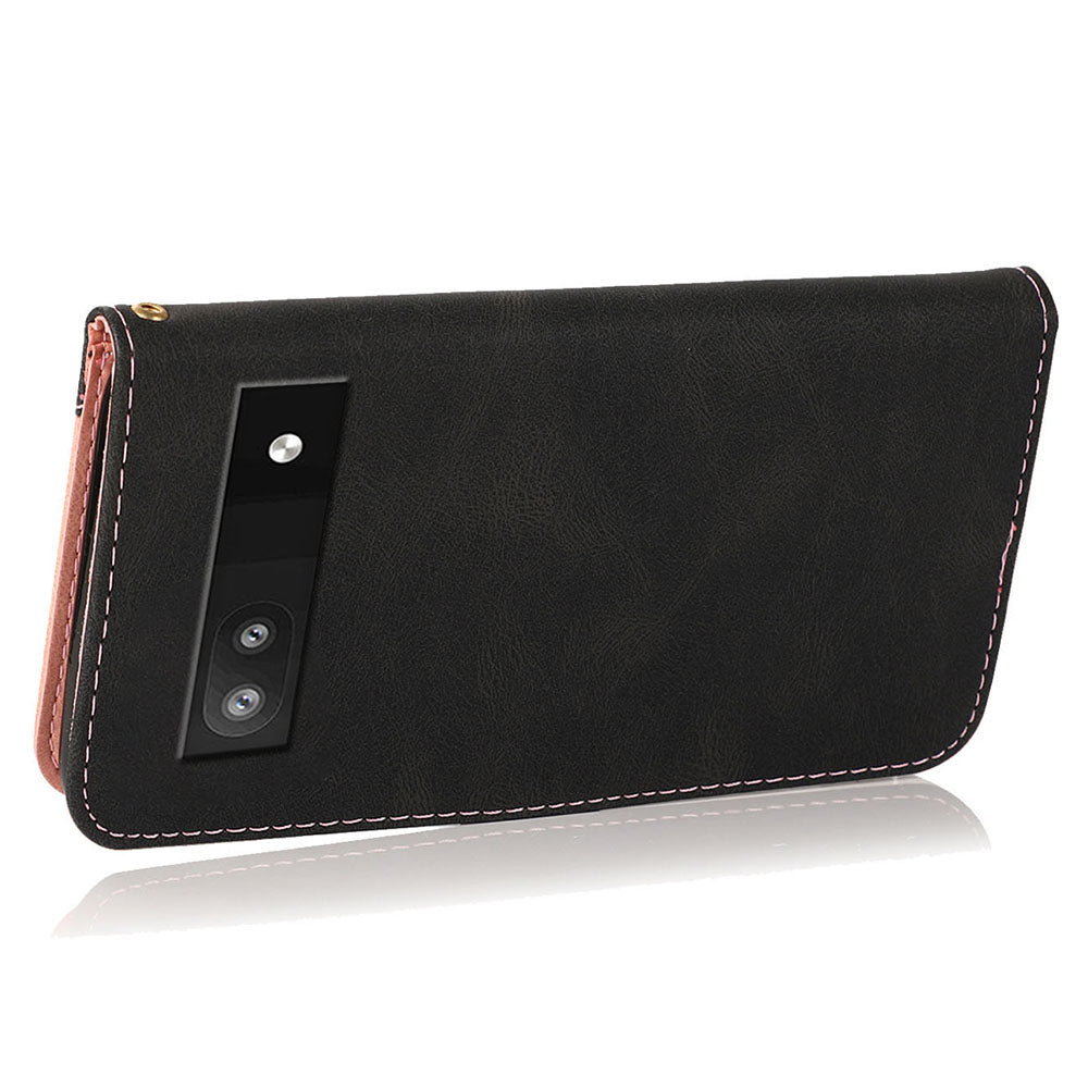 For Google Pixel 7a Splicing Wallet Phone Case Folio Flip PU Leather Stand Phone Cover