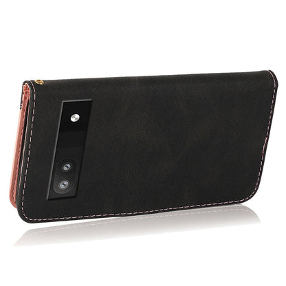 For Google Pixel 7a Splicing Wallet Phone Case Folio Flip PU Leather Stand Phone Cover
