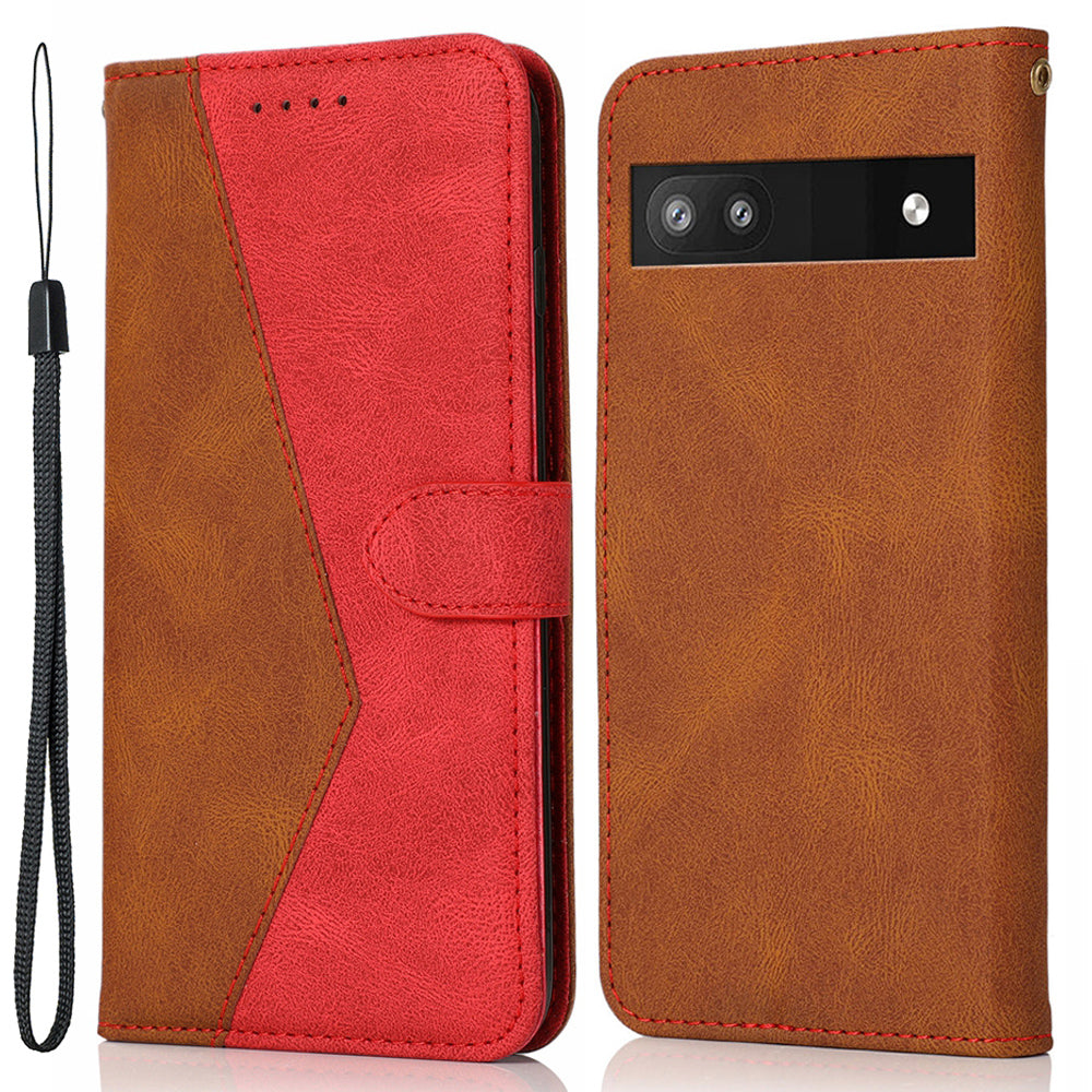 For Google Pixel 7a Splicing Wallet Phone Case Folio Flip PU Leather Stand Phone Cover