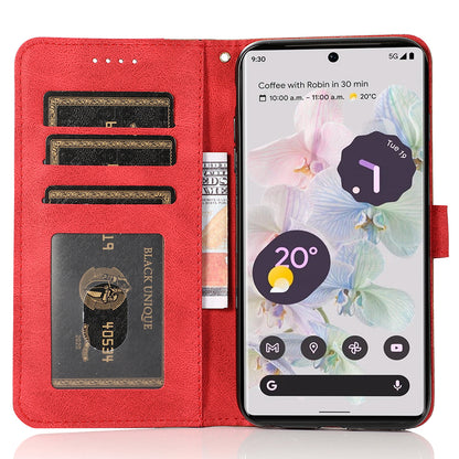For Google Pixel 7a Splicing Wallet Phone Case Folio Flip PU Leather Stand Phone Cover