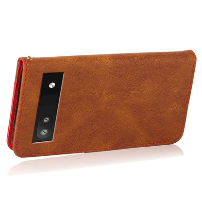 For Google Pixel 7a Splicing Wallet Phone Case Folio Flip PU Leather Stand Phone Cover