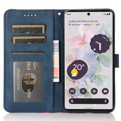 For Google Pixel 7 5G PU Leather Splicing Phone Case Wallet Stand Folio Cover