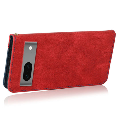 For Google Pixel 7 5G PU Leather Splicing Phone Case Wallet Stand Folio Cover