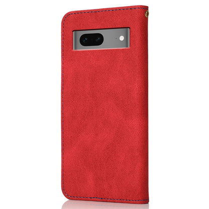 For Google Pixel 7 5G PU Leather Splicing Phone Case Wallet Stand Folio Cover