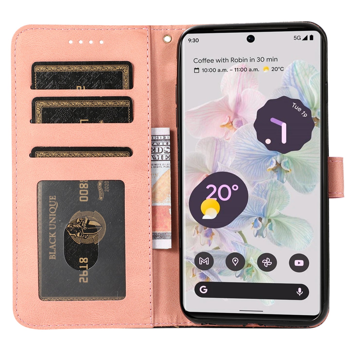 For Google Pixel 7 5G PU Leather Splicing Phone Case Wallet Stand Folio Cover