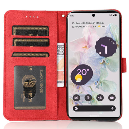 For Google Pixel 7 5G PU Leather Splicing Phone Case Wallet Stand Folio Cover