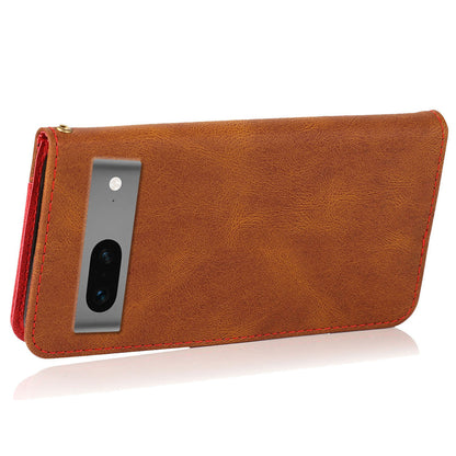 For Google Pixel 7 5G PU Leather Splicing Phone Case Wallet Stand Folio Cover