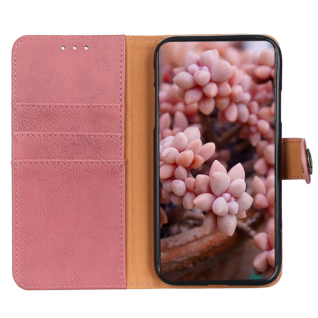 KHAZNEH for Nokia C22 PU Leather Cell Phone Wallet Stand Case Cowhide Texture Cover