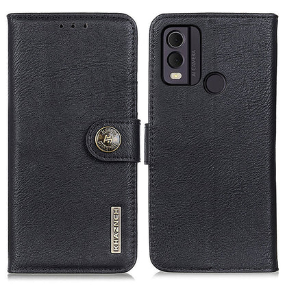 KHAZNEH for Nokia C22 PU Leather Cell Phone Wallet Stand Case Cowhide Texture Cover