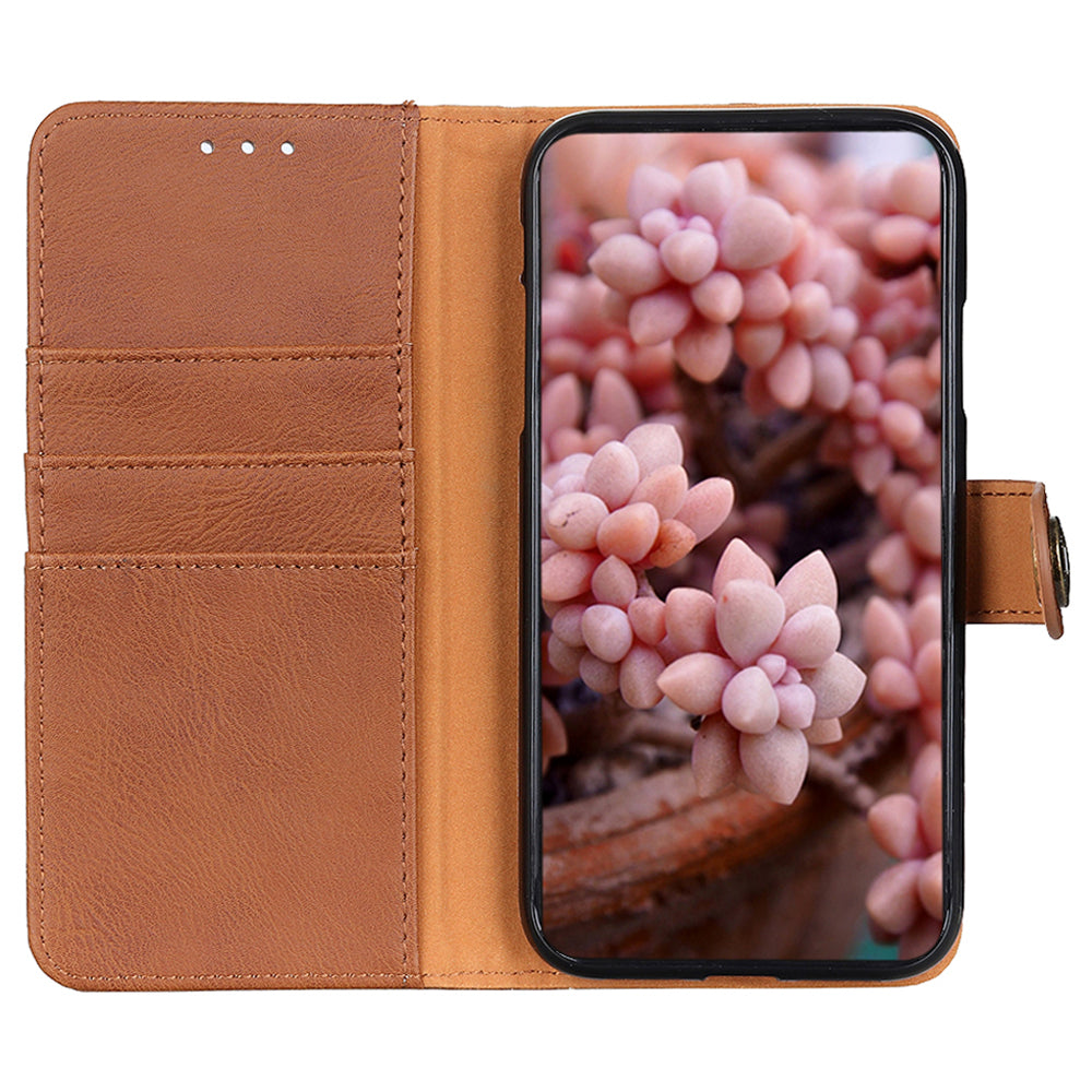 KHAZNEH for Nokia C22 PU Leather Cell Phone Wallet Stand Case Cowhide Texture Cover