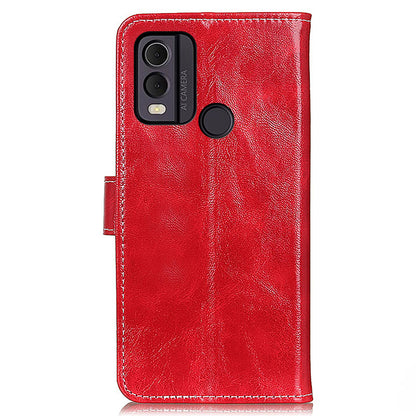 Phone Case for Nokia C22 , Retro Crazy Horse Texture PU Leather Stand Wallet Shockproof Cover