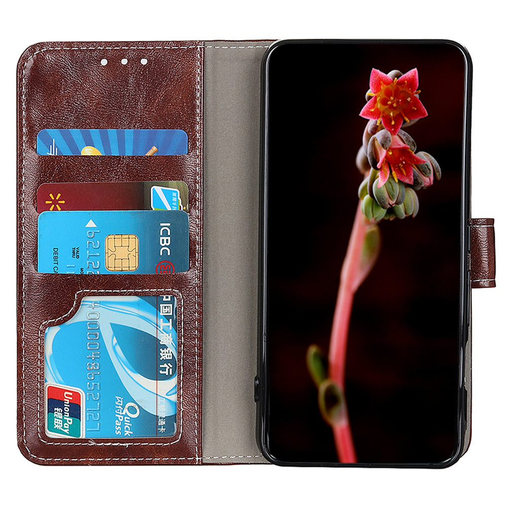 Phone Case for Nokia C22 , Retro Crazy Horse Texture PU Leather Stand Wallet Shockproof Cover