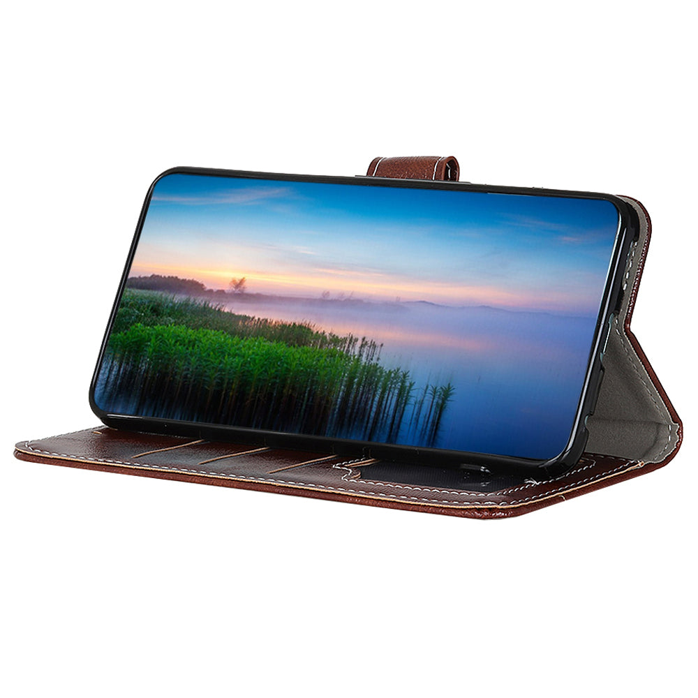 Phone Case for Nokia C22 , Retro Crazy Horse Texture PU Leather Stand Wallet Shockproof Cover