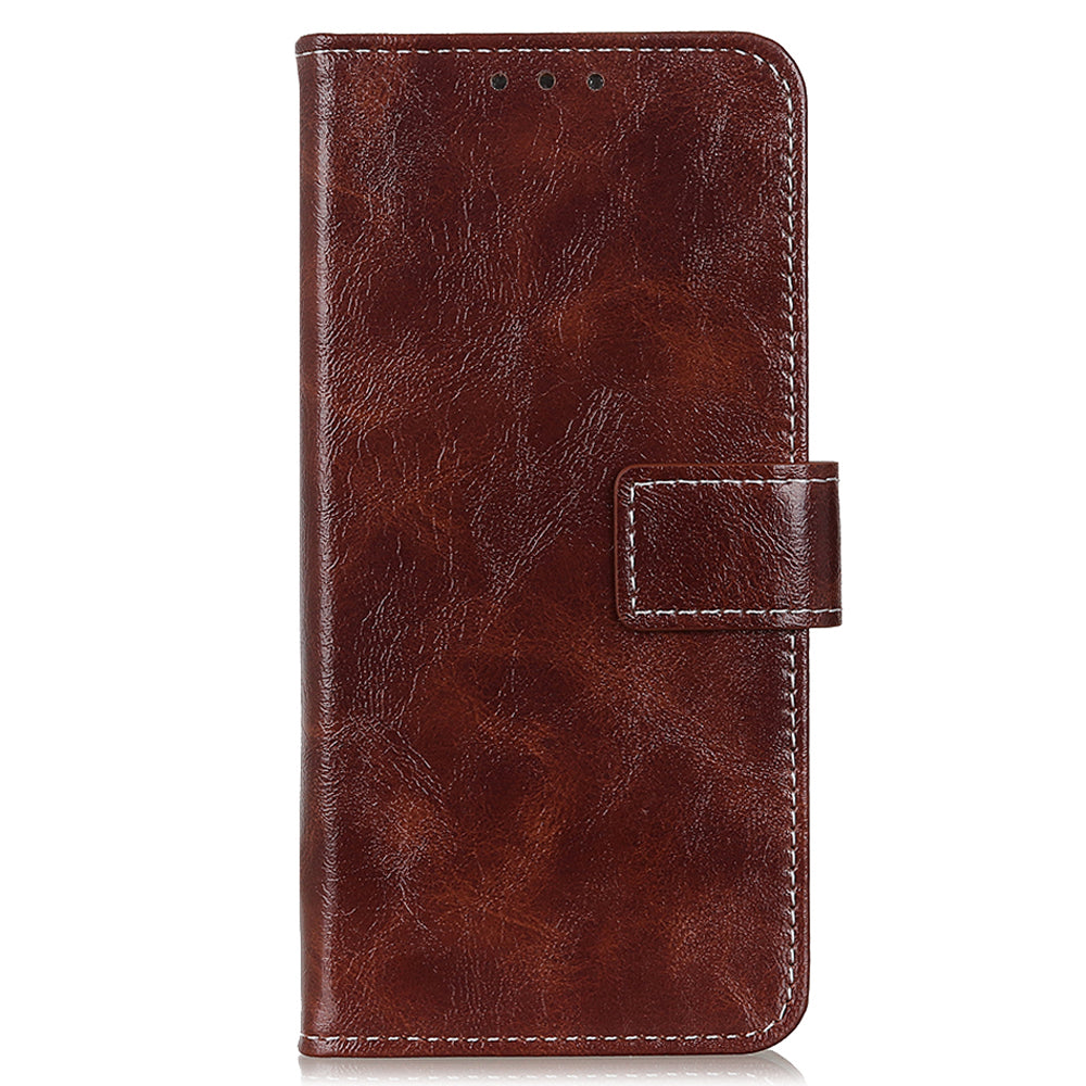 Phone Case for Nokia C22 , Retro Crazy Horse Texture PU Leather Stand Wallet Shockproof Cover