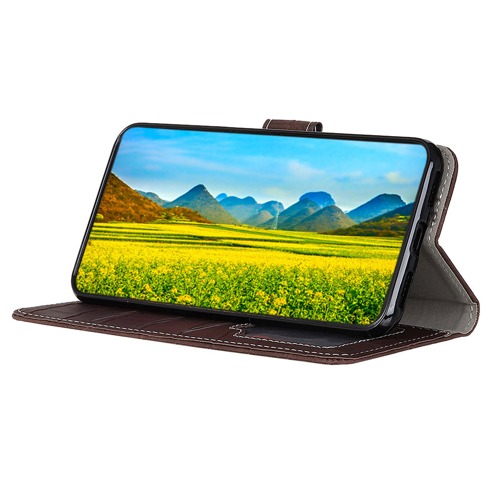 PU Leather Cover for Nokia C22 Wallet Phone Case Crocodile Texture Stand Flip Phone Cover