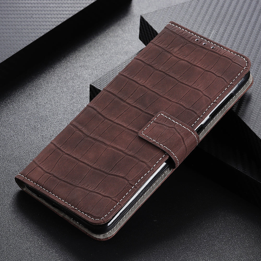 PU Leather Cover for Nokia C22 Wallet Phone Case Crocodile Texture Stand Flip Phone Cover
