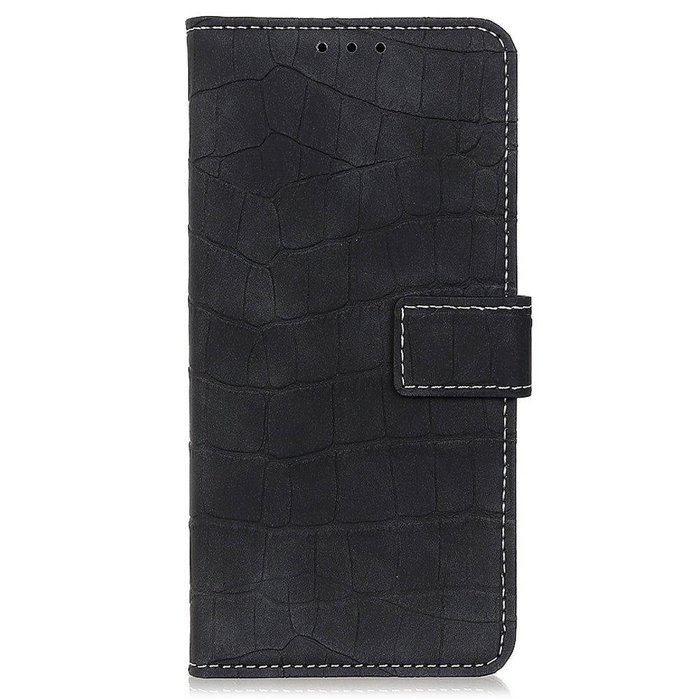 PU Leather Cover for Nokia C22 Wallet Phone Case Crocodile Texture Stand Flip Phone Cover