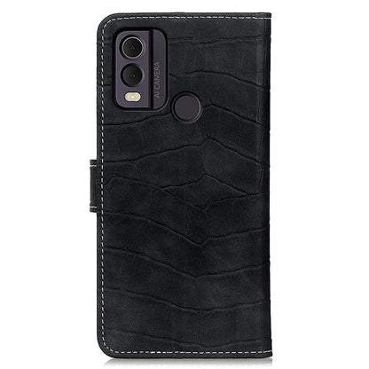 PU Leather Cover for Nokia C22 Wallet Phone Case Crocodile Texture Stand Flip Phone Cover