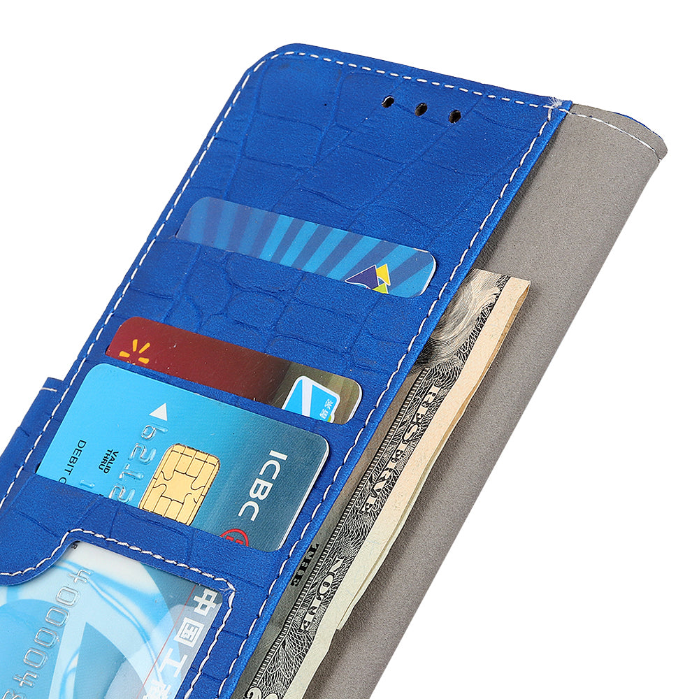 PU Leather Cover for Nokia C22 Wallet Phone Case Crocodile Texture Stand Flip Phone Cover