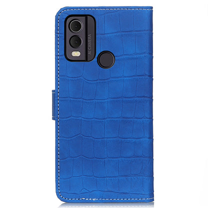 PU Leather Cover for Nokia C22 Wallet Phone Case Crocodile Texture Stand Flip Phone Cover