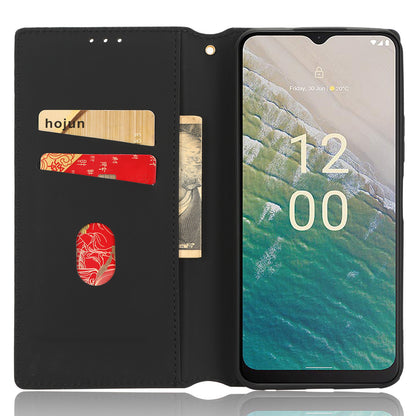 PU Leather Case for Nokia C32 Rhombus Imprint Flip Stand Wallet Phone Cover