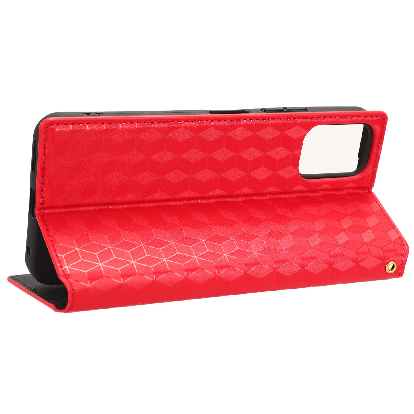 PU Leather Case for Nokia C32 Rhombus Imprint Flip Stand Wallet Phone Cover