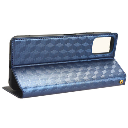 PU Leather Case for Nokia C32 Rhombus Imprint Flip Stand Wallet Phone Cover