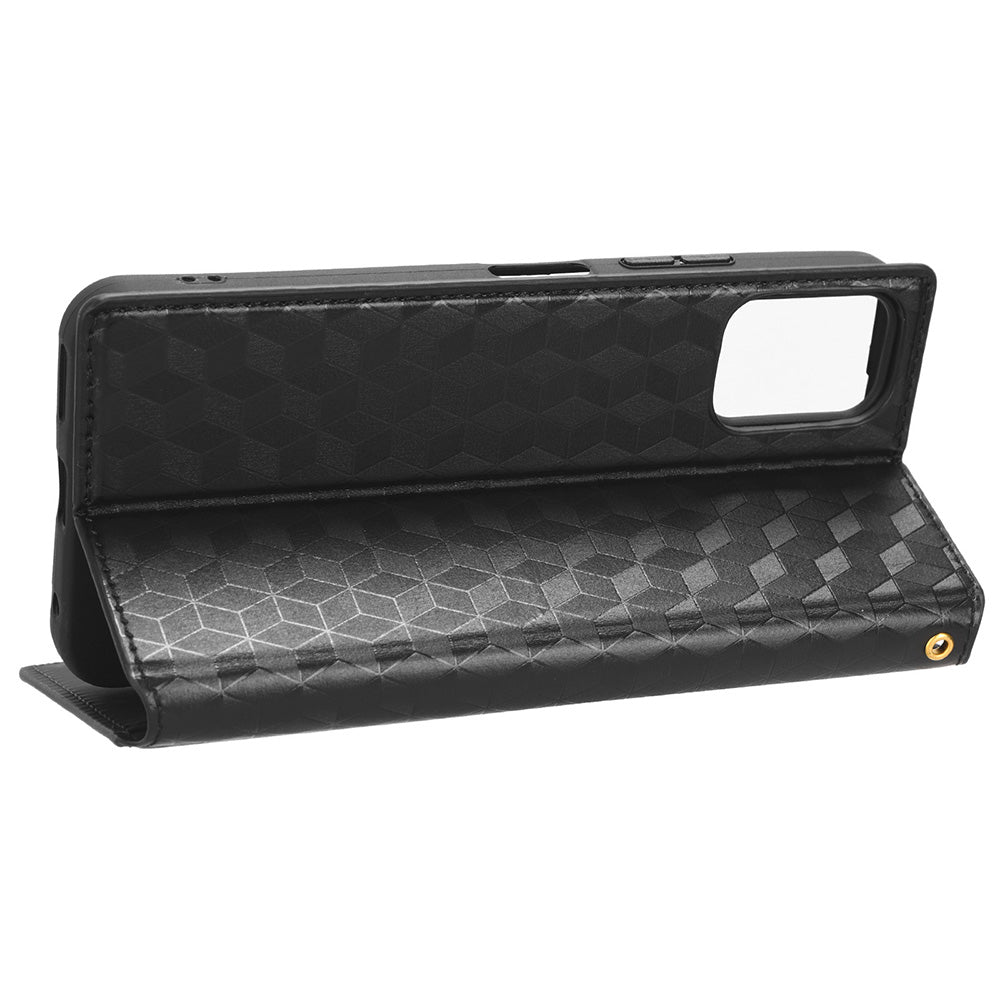 PU Leather Case for Nokia C32 Rhombus Imprint Flip Stand Wallet Phone Cover