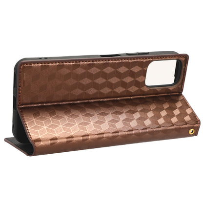 PU Leather Case for Nokia C32 Rhombus Imprint Flip Stand Wallet Phone Cover