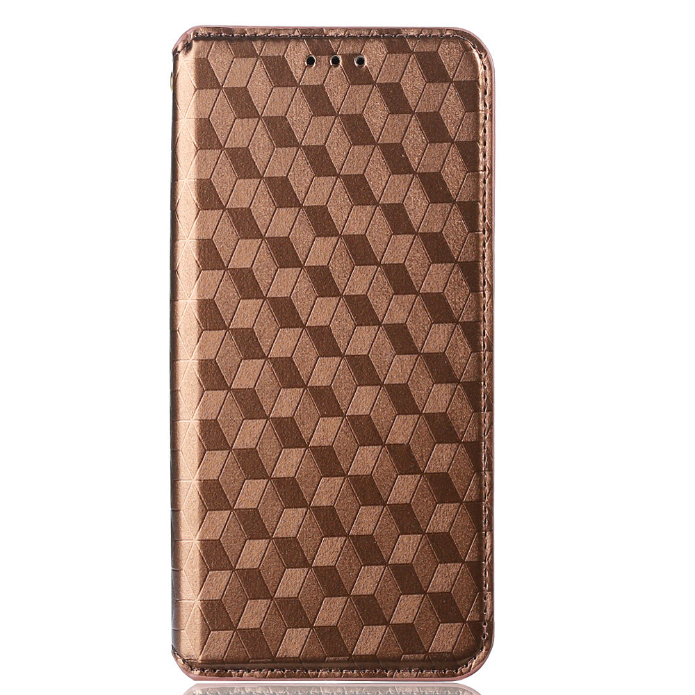 PU Leather Case for Nokia C32 Rhombus Imprint Flip Stand Wallet Phone Cover
