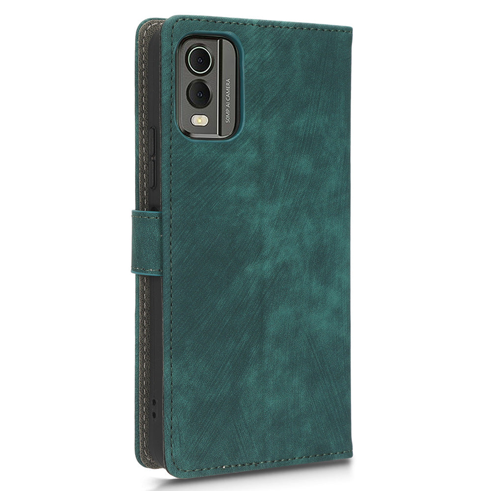 For Nokia C32 PU Leather Stand Phone Case RFID Blocking Wallet Cover with Strap