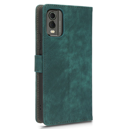 For Nokia C32 PU Leather Stand Phone Case RFID Blocking Wallet Cover with Strap