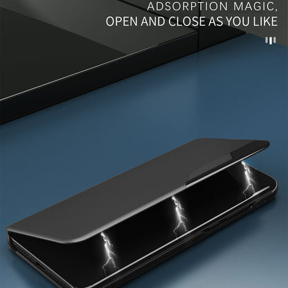 For Xiaomi Redmi Note 12 4G Side View Window Stand Case Anti-scratch PU Leather Phone Cover