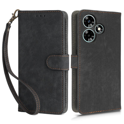 For Infinix Hot 30i X669 / Hot 30i NFC Drop-proof Stand Cover RFID Blocking Wallet Leather Case with Strap