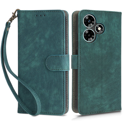 For Infinix Hot 30i X669 / Hot 30i NFC Drop-proof Stand Cover RFID Blocking Wallet Leather Case with Strap