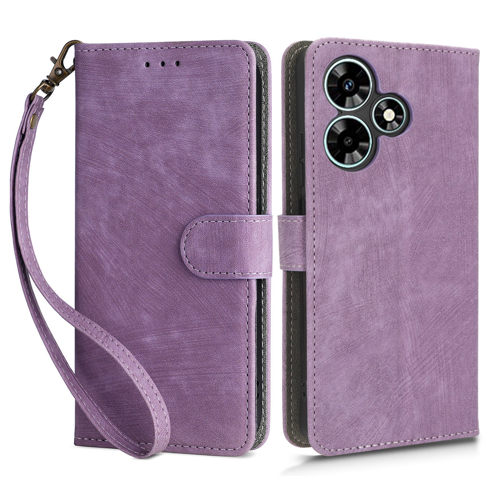 For Infinix Hot 30i X669 / Hot 30i NFC Drop-proof Stand Cover RFID Blocking Wallet Leather Case with Strap