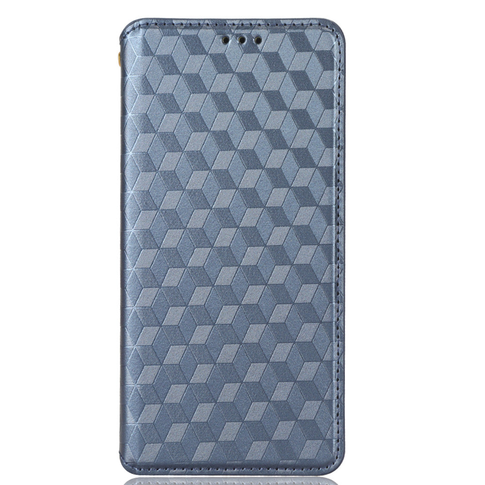 For Huawei P60 / P60 Pro Rhombus Imprint PU Leather Phone Case Flip Stand Wallet Cover
