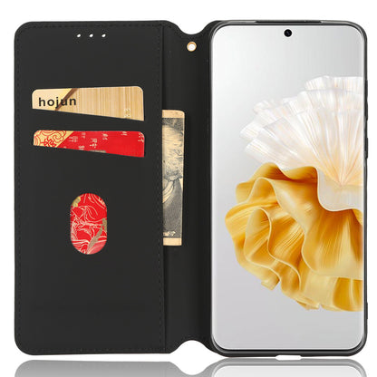 For Huawei P60 / P60 Pro Rhombus Imprint PU Leather Phone Case Flip Stand Wallet Cover