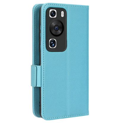 For Huawei P60 / P60 Pro Litchi Texture PU Leather Wallet Protective Case Stand Phone Cover with Strap