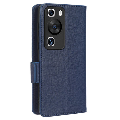 For Huawei P60 / P60 Pro Litchi Texture PU Leather Wallet Protective Case Stand Phone Cover with Strap