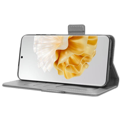 For Huawei P60 / P60 Pro Litchi Texture PU Leather Wallet Protective Case Stand Phone Cover with Strap