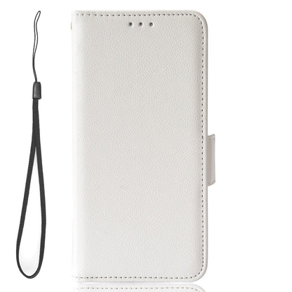 For Huawei P60 / P60 Pro Litchi Texture PU Leather Wallet Protective Case Stand Phone Cover with Strap