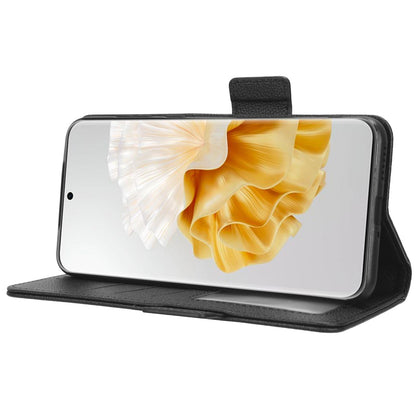 For Huawei P60 / P60 Pro Litchi Texture PU Leather Wallet Protective Case Stand Phone Cover with Strap