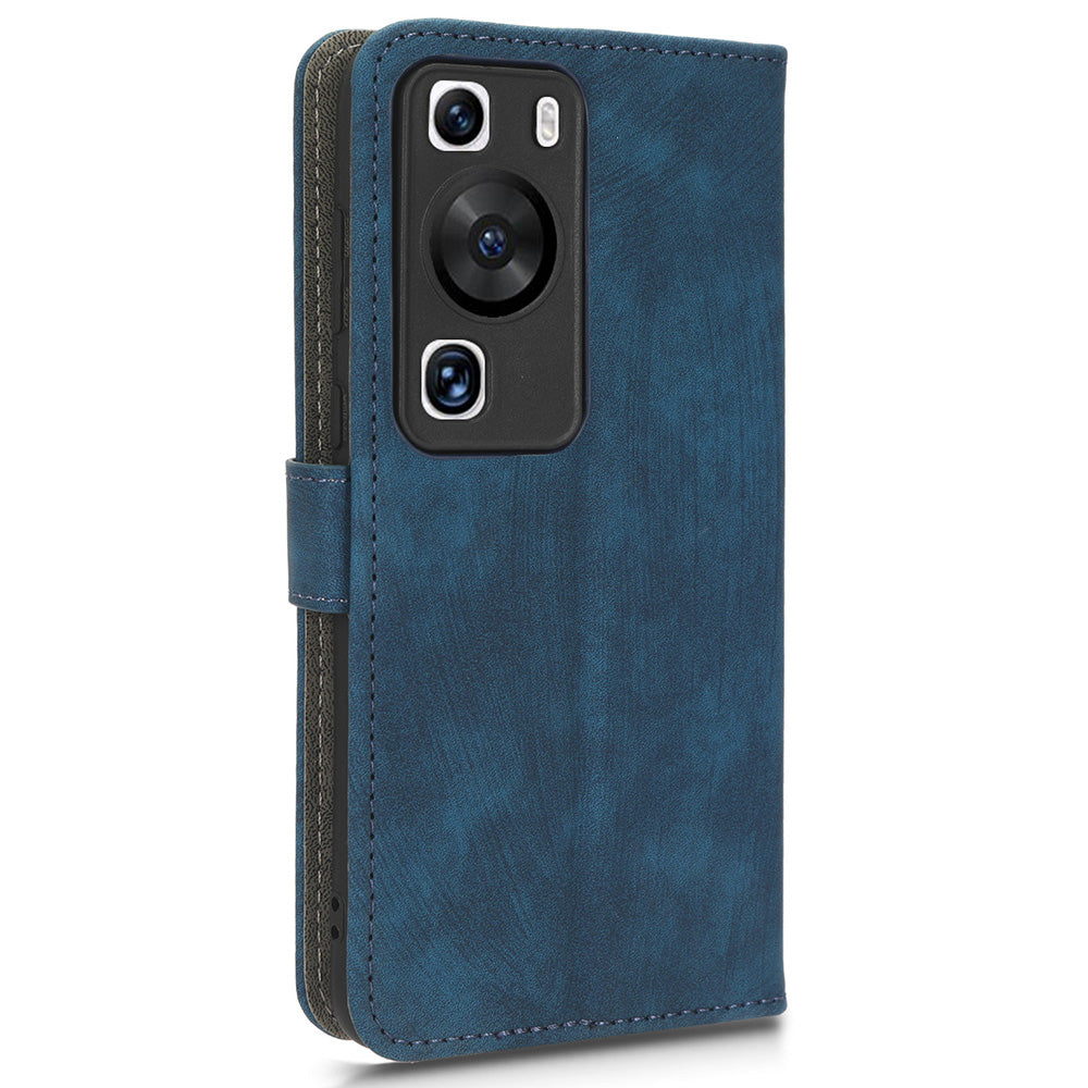 For Huawei P60 / P60 Pro Anti-collision Stand Cover RFID Blocking Wallet Leather Case with Strap