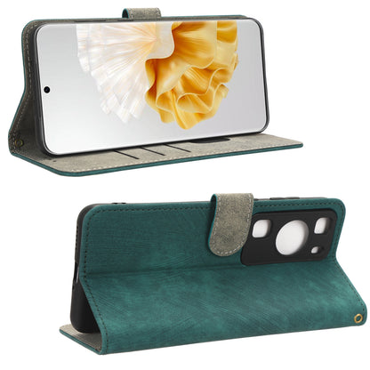 For Huawei P60 / P60 Pro Anti-collision Stand Cover RFID Blocking Wallet Leather Case with Strap