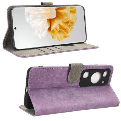 For Huawei P60 / P60 Pro Anti-collision Stand Cover RFID Blocking Wallet Leather Case with Strap