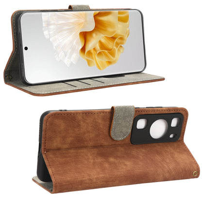 For Huawei P60 / P60 Pro Anti-collision Stand Cover RFID Blocking Wallet Leather Case with Strap