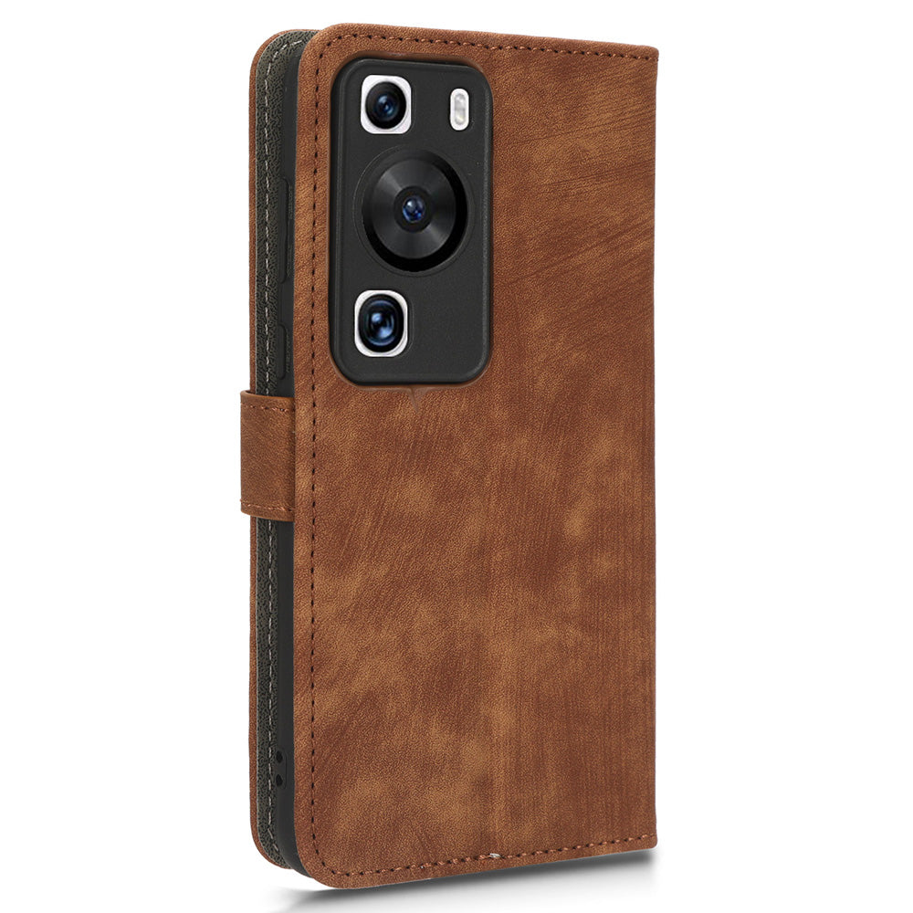 For Huawei P60 / P60 Pro Anti-collision Stand Cover RFID Blocking Wallet Leather Case with Strap